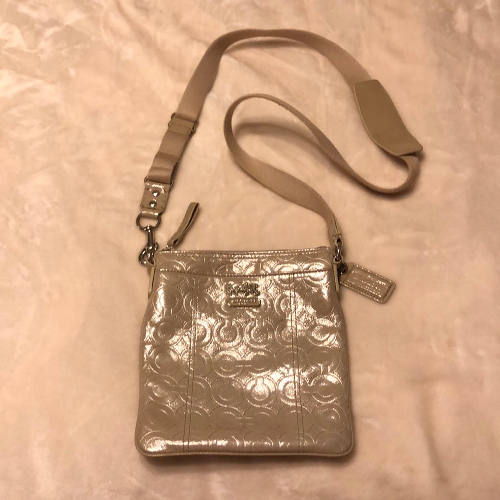Coach Shimmer Embossed Leather Mia Swingpack